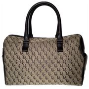 Bottega Venetta Monogram Canvas Leather Trim Boston bag w/ Key & Crossbody strap