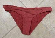 Rusty Red Pink Medium Full Coverage Bikini Bottom