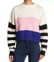 Love by Design Crewneck Striped Colorblock Sweater Size XL