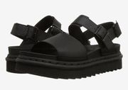Dr. Martens Voss Black Hydro Leather Sandals 8 women’s
