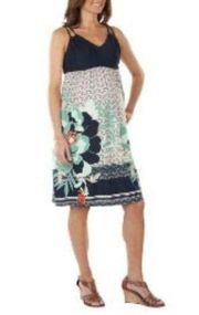 7xHP! Liz Lange Maternity Blue & Green Dress