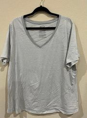 Faded Glory Womens Shirt Size 3X Gray Short Sleeve V Neck‎