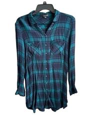 Timing Blue Plaid Dress Sz‎ Medium