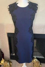 Betsy Johnson midnight Blue/ Embroidered lace dress size 6