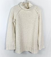 Moth White Turtleneck Knobby Thick Popcorn Knit Sweater Small S