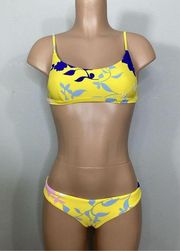 New. Seafolly Florence gold floral bikini. US 4. Retails $169