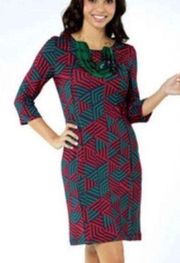 Tracy Negoshian Victoria Twisted Triangle Ruby Dress