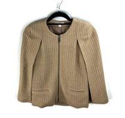 DREW Tan Tweed Woven Cape Jacket Size XS