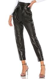 Camila Coelho Cady Leather Pant Black Womens Size Small