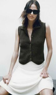 Knit Polo Collar Vest