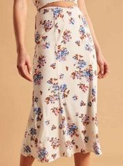 NEW  Dipped Waist Midi Floral A Line Skirt Size XXL NWT