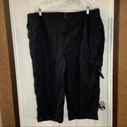 Bobbie Brooks Black Cotton Blend Capri Cropped Pants 3X