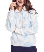 NEW Women’s FAHERTY PULLOVER TIE DYE FLEECE HOODIE IN BLUE TIE DYE SIZE XS print