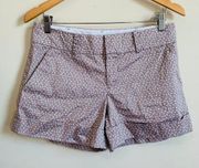 Club Monaco Mauve Floral Low Rise Midi Shorts women's size 6