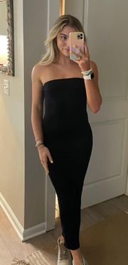 Black Strapless Maxi Dress