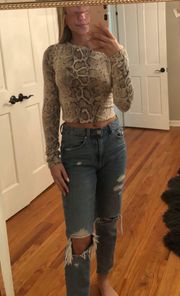 Jac  Snakeskin Long Sleeve Sweater