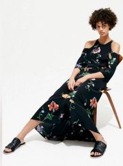 Tibi Black Floral High-Low Dress Sz. 2