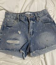 Rhinestone Jean Shorts