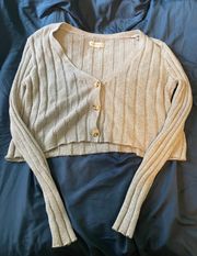 cropped button-down sweater