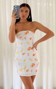 Fruity Strapless Mini Dress