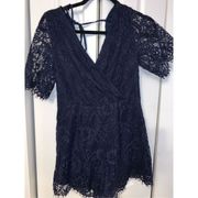 Blue lace romper size medium