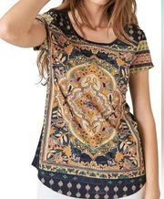 Lucky Brand Ladies Persian Carpet Tee  Size 1X