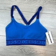 Sketchers Blue Seamless Racerback Sports Yoga Bra Size Small