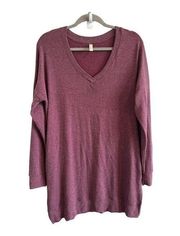 Wishlist Women’s Large V-Neck Solid Maroon Long Sleeve Sweater