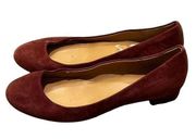 J. CREW Maroon Lily Suede Covered Heel Flats Round Toe Sz 8.5