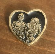 Star Wars R2D2 & C-3PO heart shape tac pin