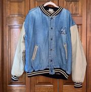 Vintage Mickey Mouse Bomber Denim Jacket