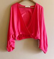 Red Bat Wing Cropped Top