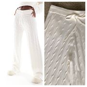 Cyrus Ivory Cable Knit Pants M
