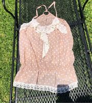 Sheer polka dot Strappy Top M