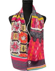 Warriors in Pink by Ford - Vibrant Multicolor Printed Scarf