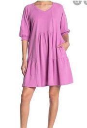 CODEXMODE Pink Cotton Tiered Baby Doll Dress Size M