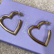 Piper K Gold HEART Hoops ❤️