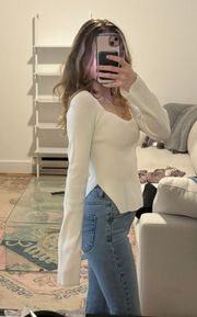 White Long Sleeve Top