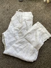 White Linen Flowy Pants