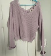 Jessica Simpson frayed cropped sweater