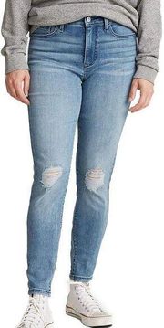 Denizen From Levi's High Rise Super Skinny Distressed Jeans Blue Size 12 New