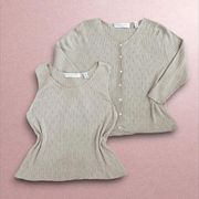 Vintage 90s 100% silk knit twin set