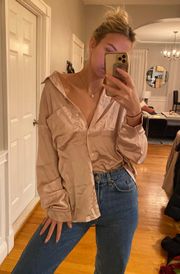 Satin Nude Button Down