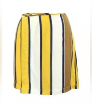 Gold Striped Wrap Mini Skirt