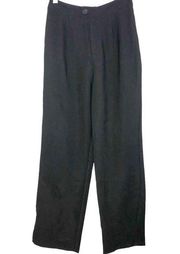 NWT Hello Molly Black High Waist Pants Wide Leg Split Hems Pleats Women's Size 4