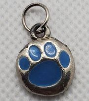 Silver & Blue Paw Print Pendant