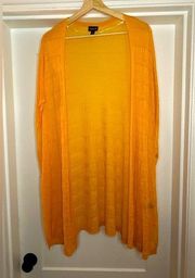 Torrid yellow amber lace overlay long sleeveless cardigan 1X/2x