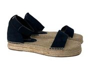 SPLENDID Women’s Blue Jute Jensen Round Toe Platform Leather Espadrille