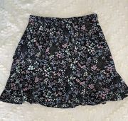 Dark Blue Floral Skirt