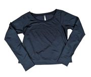 Lucy Activewear Black Long Sleeve Cropped Running Top - Women's Size Medium